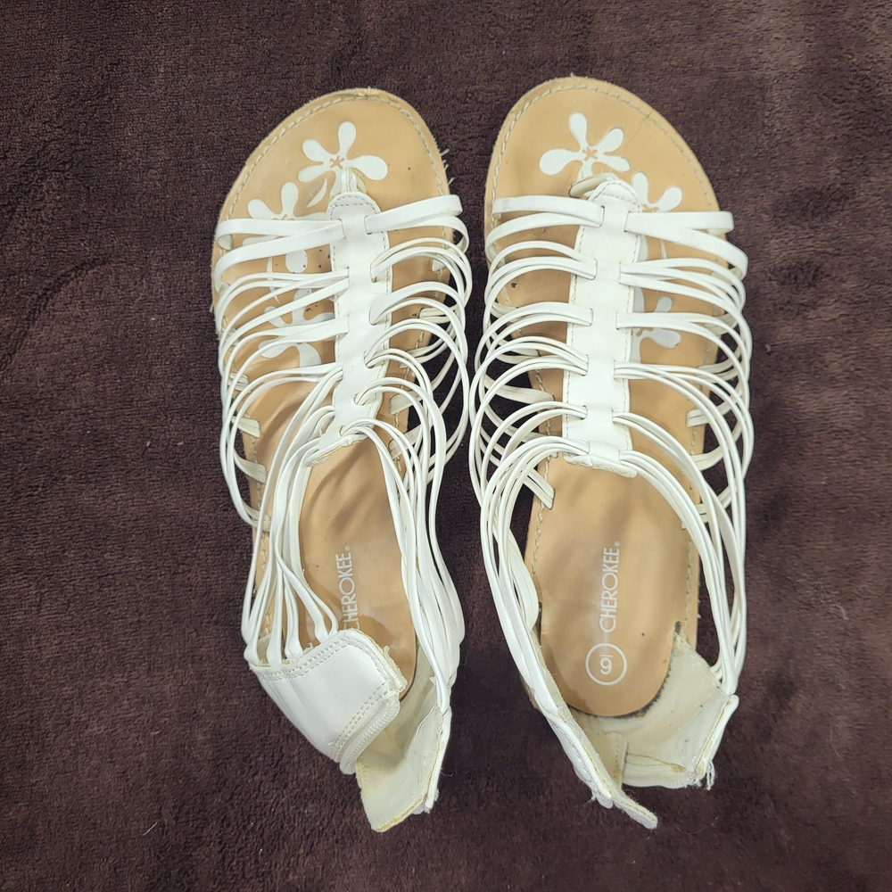 Strappy White Sandals